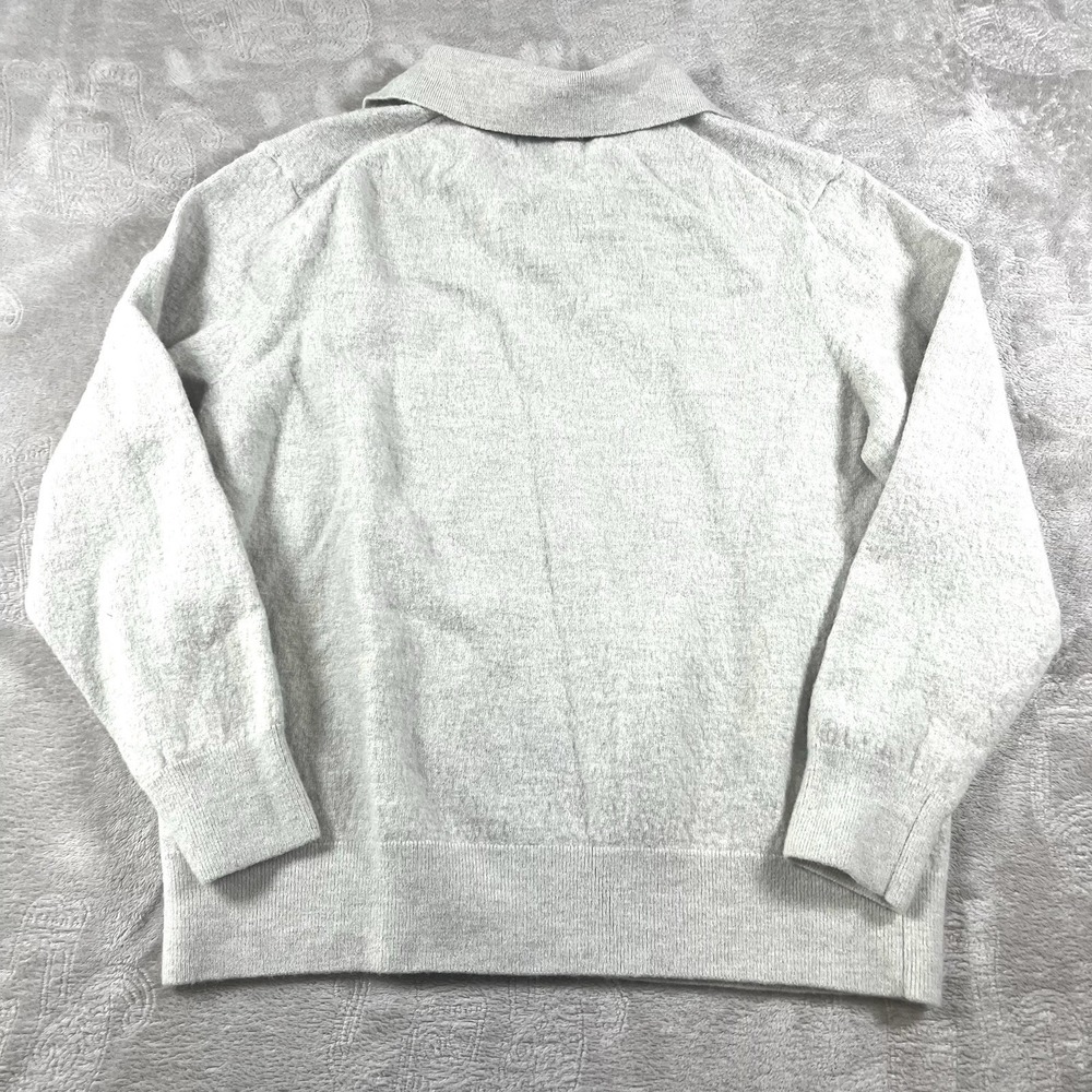 Christian Lacroix Merino Wool Polo Sweater Gray Knit Long‎ Sleeve Large - Picture 7 of 8